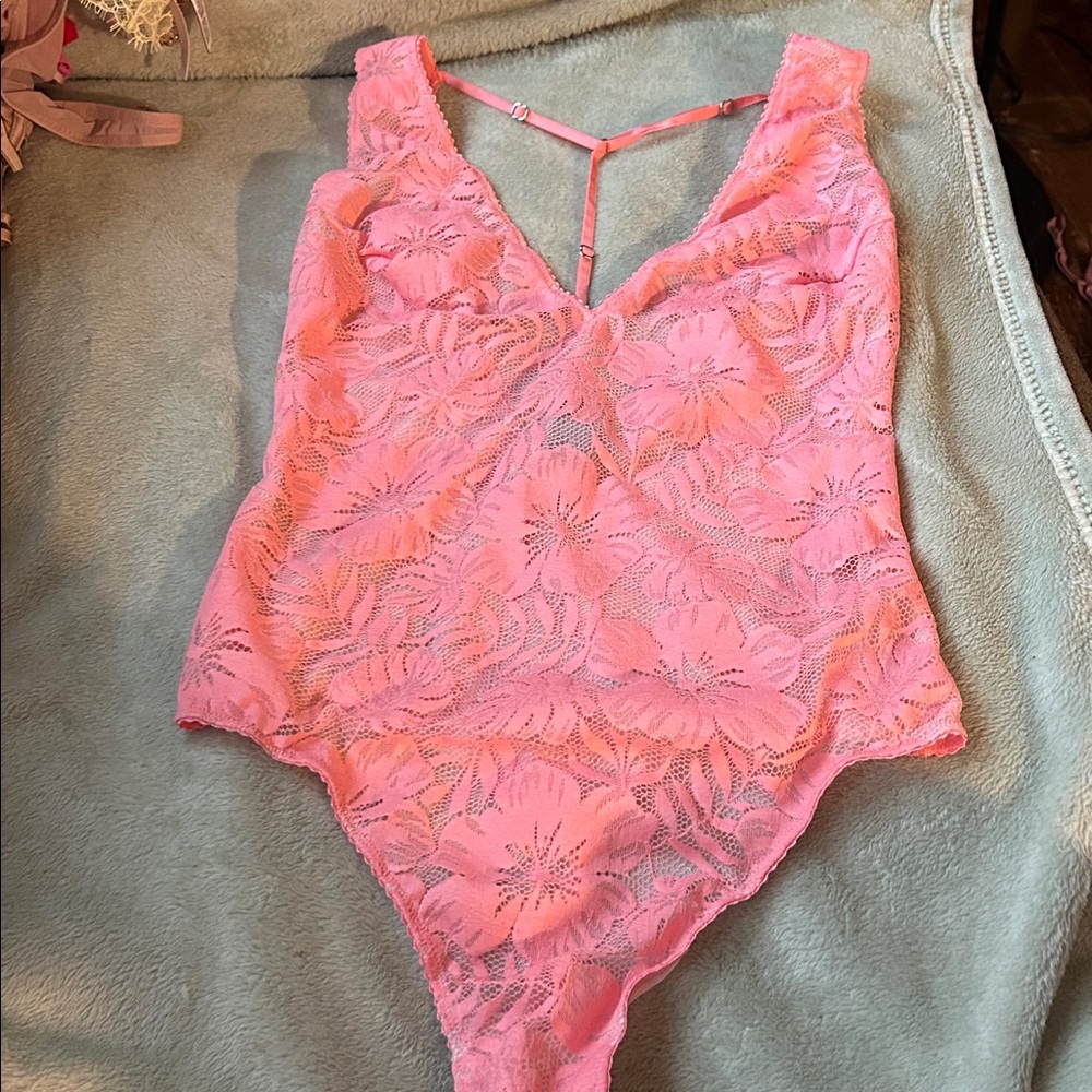 Victoria's Secret Pink Lace Bodysuit